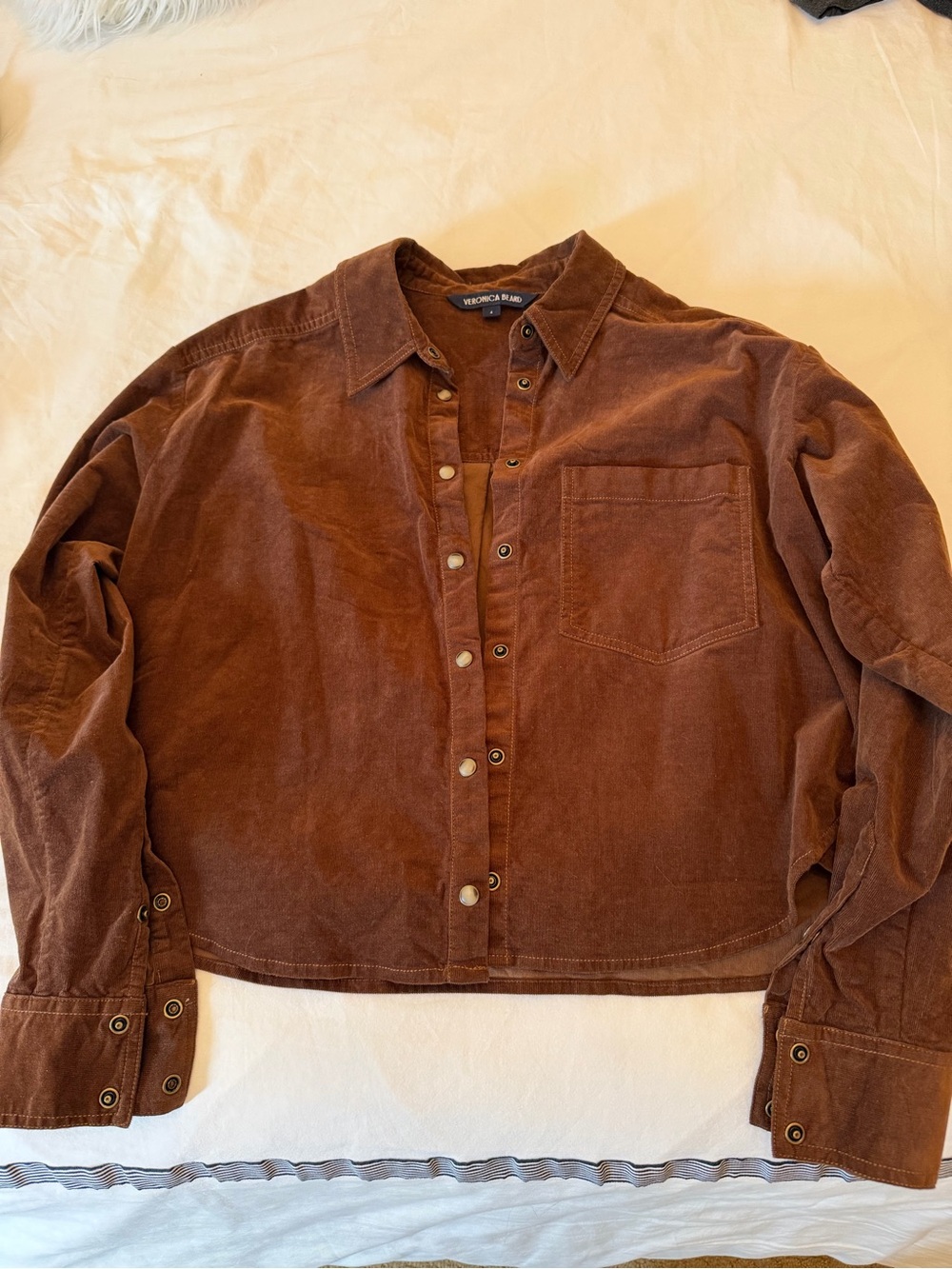 Veronica Beard Corduroy Shirt Jacket in Chocolate Brown